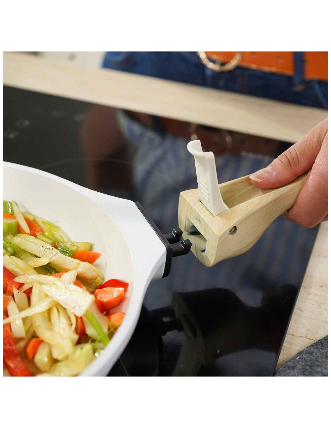 Poignée Amovible Anti-Brûlure Pour Casserole Et Poêle – Accessoire De Cuisine Sécurisé | Blanc