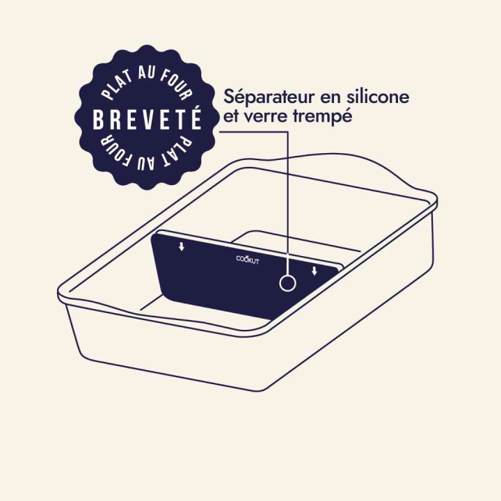 De Ongeloflijke Ovenschaal met Gepatenteerde Scheider | Zonder PFAS | COOKUT