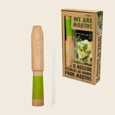 Coffret mojitos : Pilon-doseur, recettes et pailles