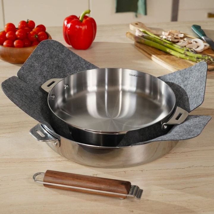 Lot 2 poêles inox - Édition miroir | 24 & 28 cm | Cookut