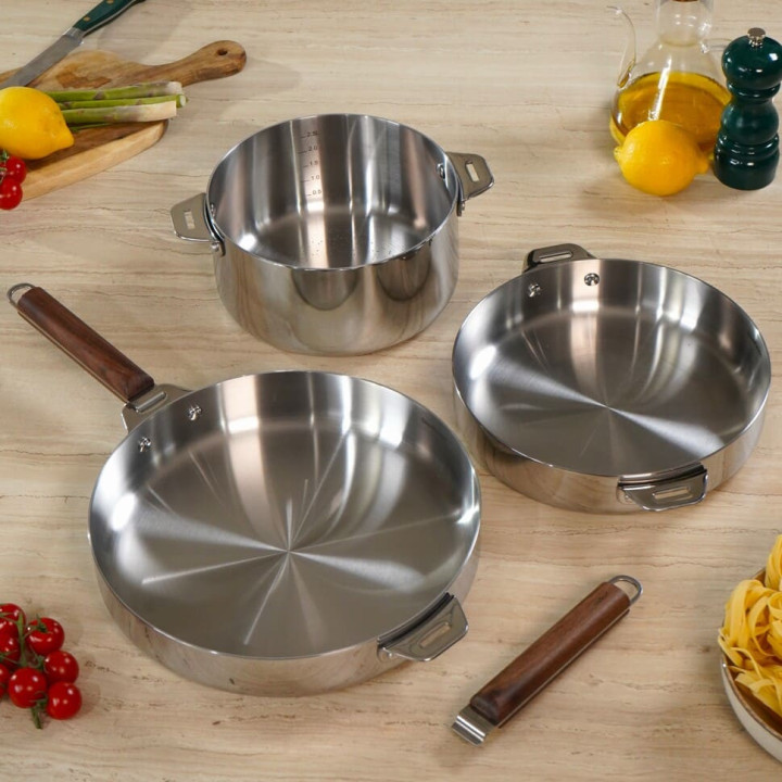 RVS koekenpannen & steelpan set | Spiegel Editie | Cookut