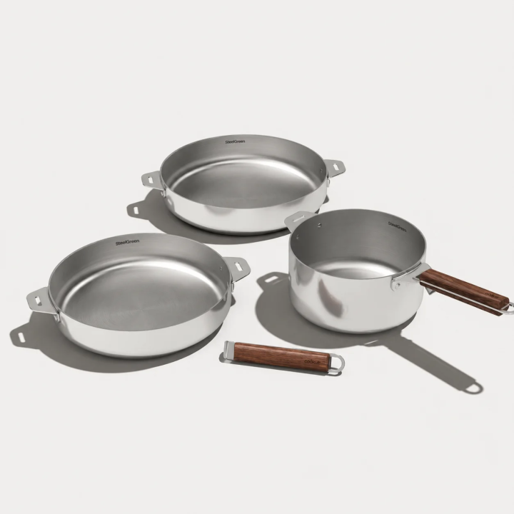 Set de sartenes y cacerola inox | Edición Espejo | Cookut