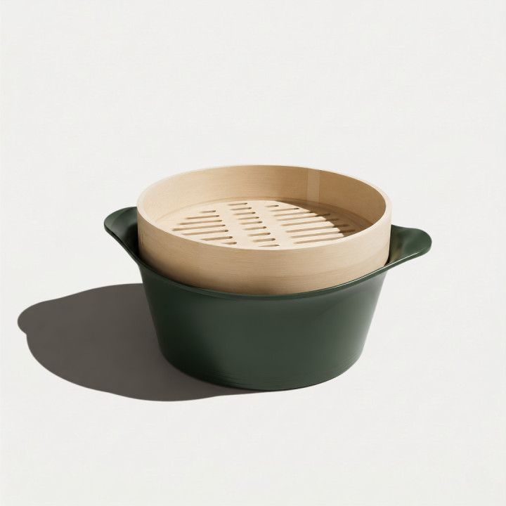 Bamboo Steamer Basket for Cocotte 24 or 28 cm | COOKUT