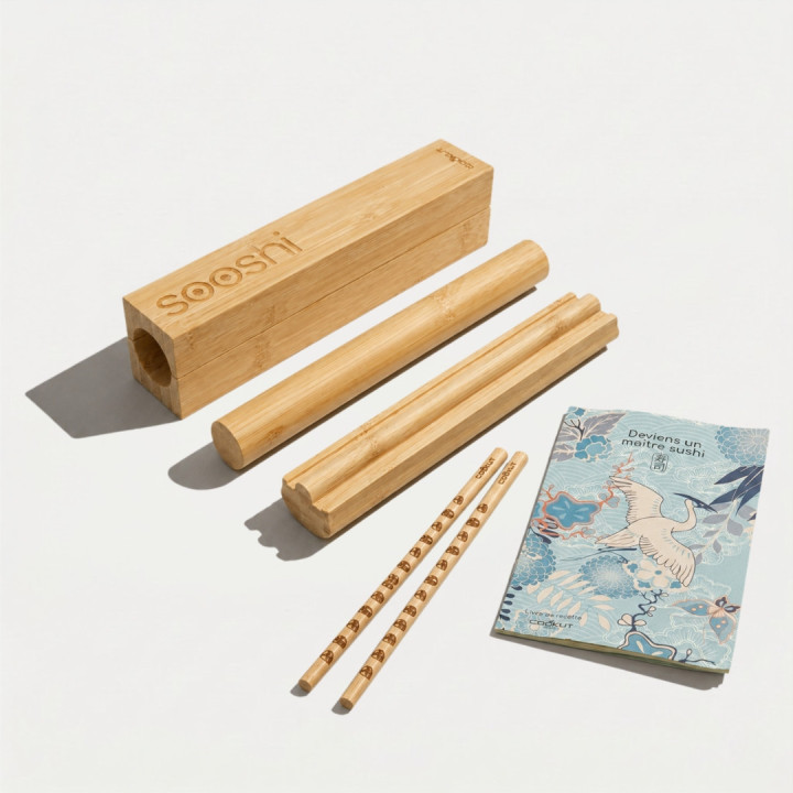 SOOSHI | Appareil à sushi maki facile| Coffret cadeau avec baguettes et livre de recettes
