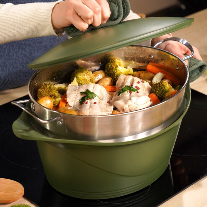 Stoommandje voor de Ongelooflijke 33 cm Braadpan COOKUT | Roestvrij Staal | Zonder PTFE