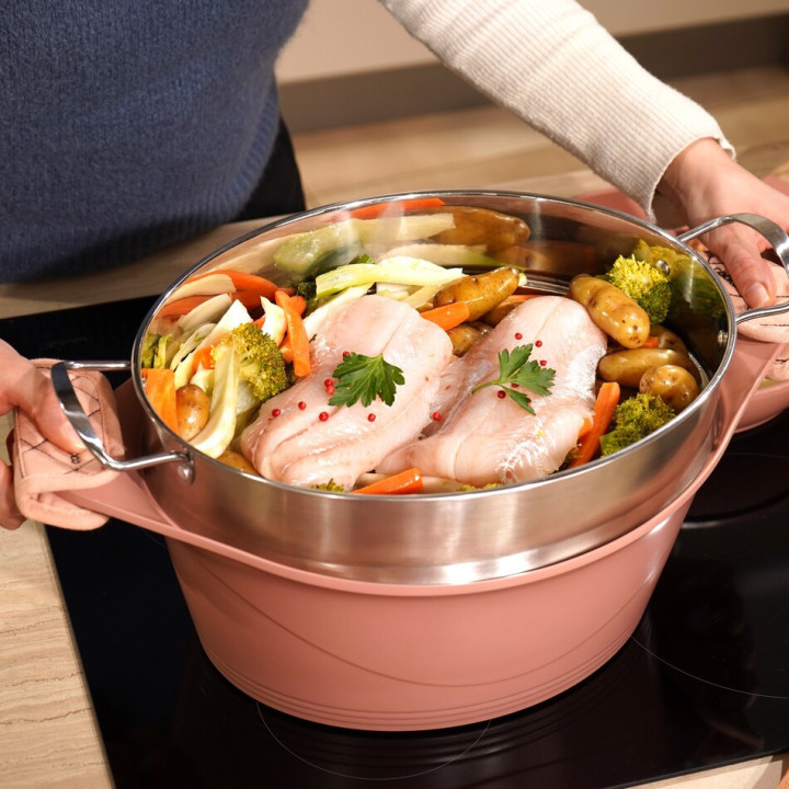 Stoommandje voor de Ongelooflijke 33 cm Braadpan COOKUT | Roestvrij Staal | Zonder PTFE