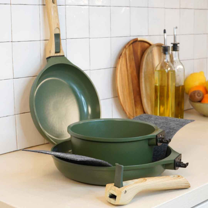Pfanne & Kochtopf ohne PFAS | Abnehmbarer Griff | COOKUT