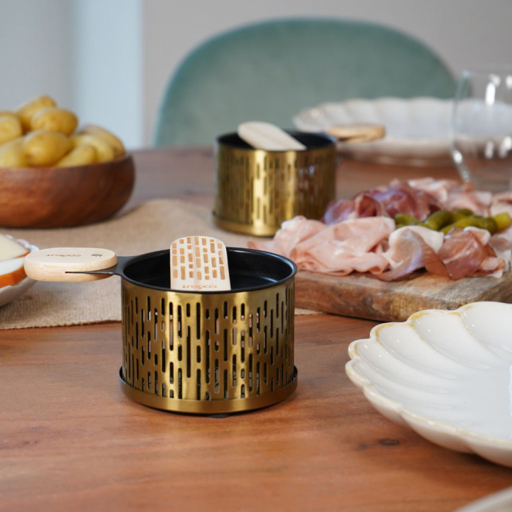 2 Kerzenraclette-Geräte mit Flackereffekt