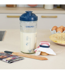 MIAM | Coffret shaker à crêpes, pancake et gauffre avec livre de recettes