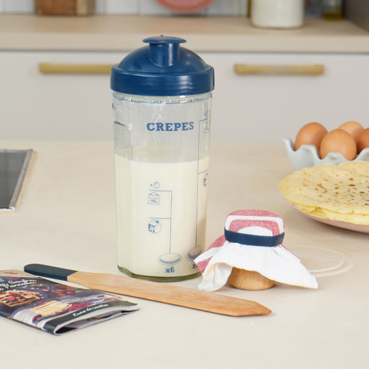 MIAM | Coffret shaker à crêpes, pancake et gauffre avec livre de recettes