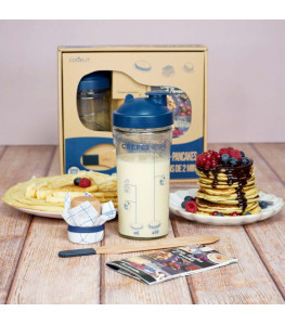 MIAM | Coffret shaker à crêpes, pancake et gauffre avec livre de recettes