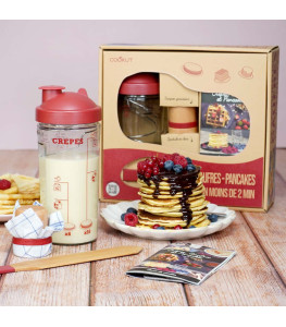MIAM | Coffret shaker à crêpes, pancake et gauffre avec livre de recettes