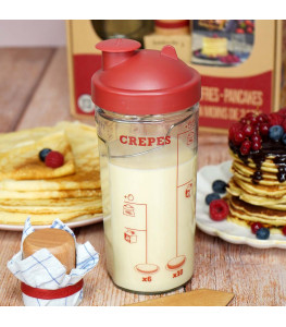 MIAM | Coffret shaker à crêpes, pancake et gauffre avec livre de recettes